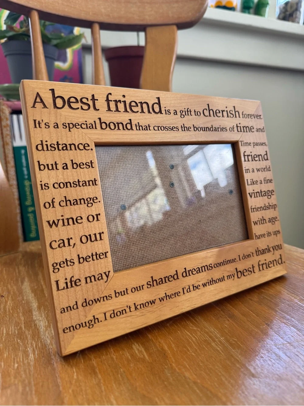 “Best Friend” Light Wood Picture Frame. 7.5 in. x 9.5 in. Tabletop/Wall Hanging